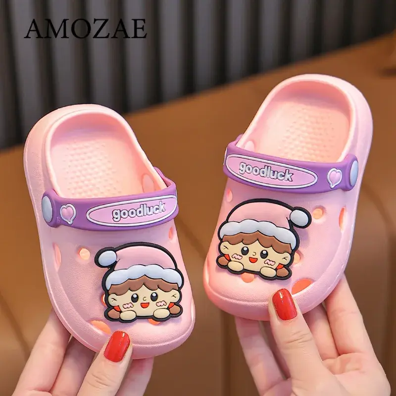 Fashion Children's Slippers Cute Cartoon Girls Boys Non-Slip Casual Shoes Soft Soles Baby Shoes Home Outdoor Baby Sandals Summer