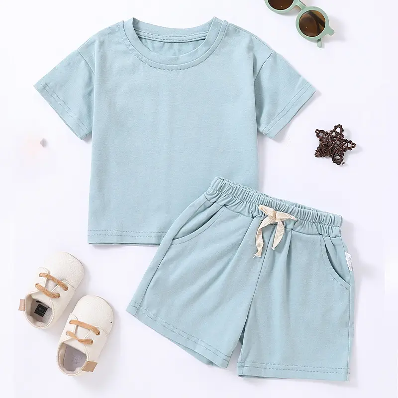 Summer 2pcs Kids Clothes Sets Children Sports Style Tracksuits T-shirts and Shorts Boy and Girl Outfits Suits