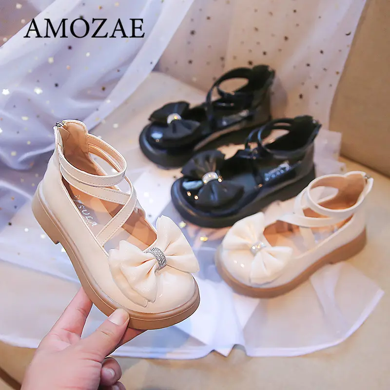 Girl Walking Shoes for Baby Girls Soft Bottom Casual Shoes Spring Autumn Bow Round Toe Princess Dress Soft Sole Non-slip Shoes