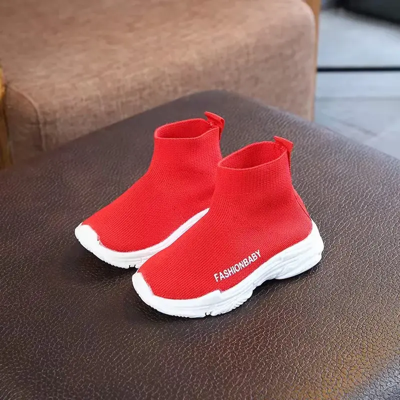 New Children's Casual Shoes Student Button Children's Shoes Mesh Breathable Sneaker Lightweight Non-Slip Running Shoes