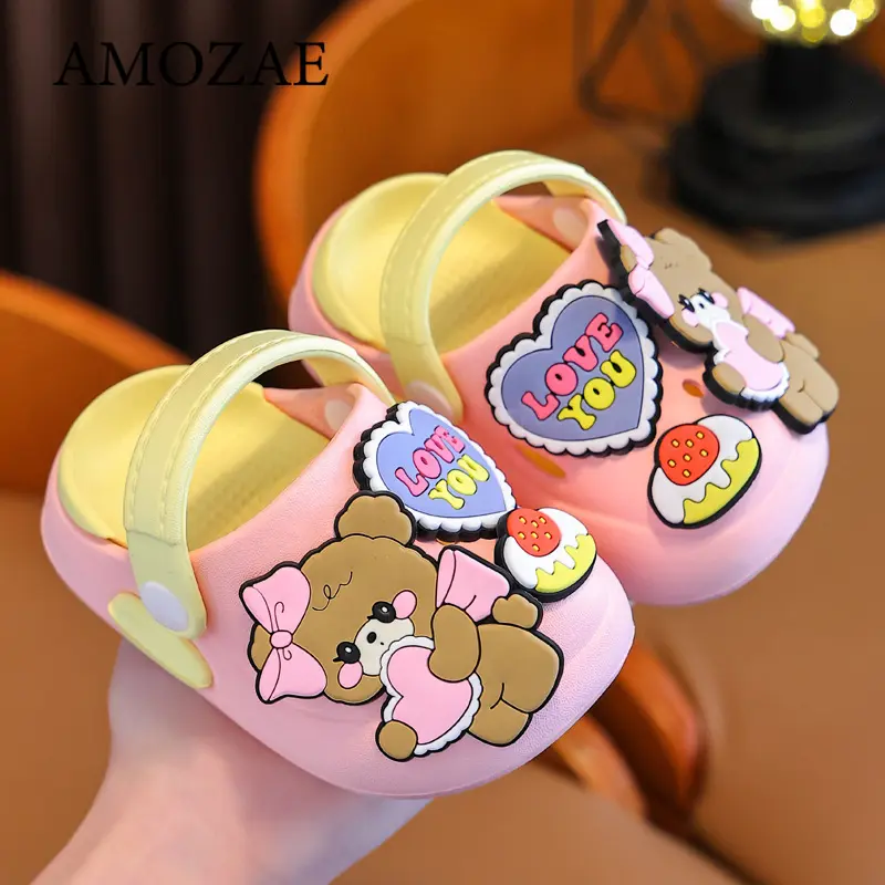 Childrens Soft Sandals Unisex Boys Girls Cartoon Adorable Durable EVA Non Slip Comfort Slippers Outdoor Garden Beach Play Shoes