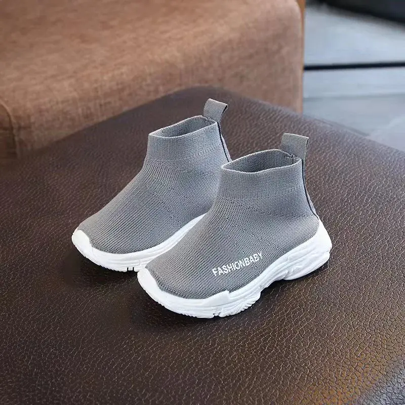New Children's Casual Shoes Student Button Children's Shoes Mesh Breathable Sneaker Lightweight Non-Slip Running Shoes