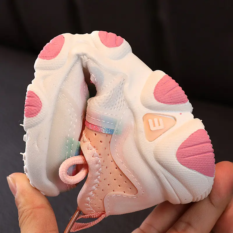 Children Breathable Kids Running Shoes Mesh Upper Stretch Fabric Toddler Sports Sneakers for Boys and Girls Summer Fashion