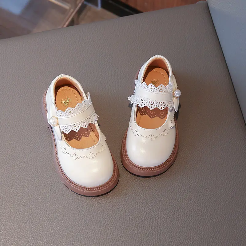 Children Princess Shoes for Girls Simple Design Spring Summer New Style Children's Footwear Rubber Upper Material