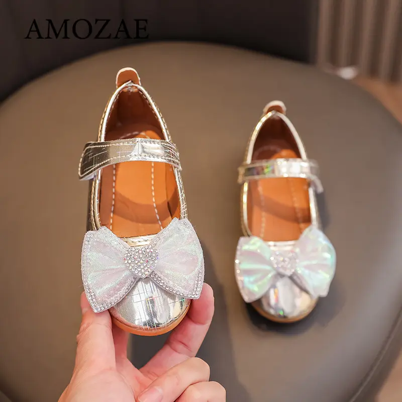Girls Princess Shoes Children's Leather Shoes Spring New Soft Kids Dancing Show Wedding Shoes