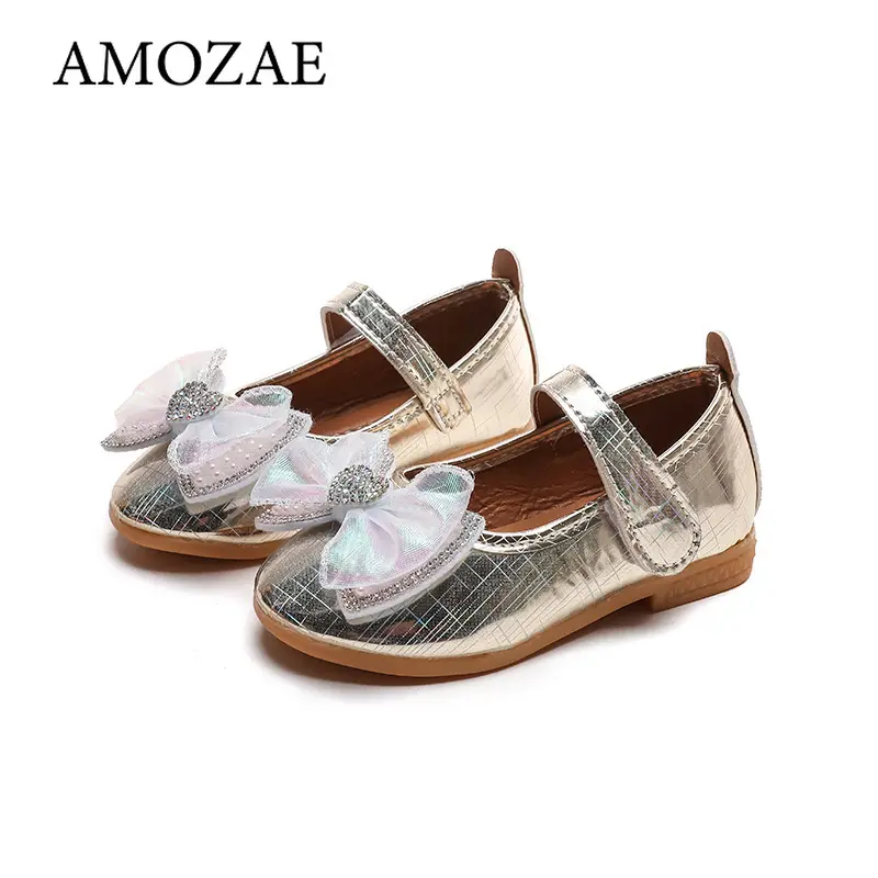 Girls Princess Shoes Children's Leather Shoes Spring New Soft Kids Dancing Show Wedding Shoes