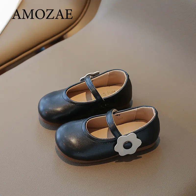 Girl's Princess Shoes Flower Cute Shallow Daily Kids Ballet Flats Three Colors Four Seasons Light PU Leather Children Shoe