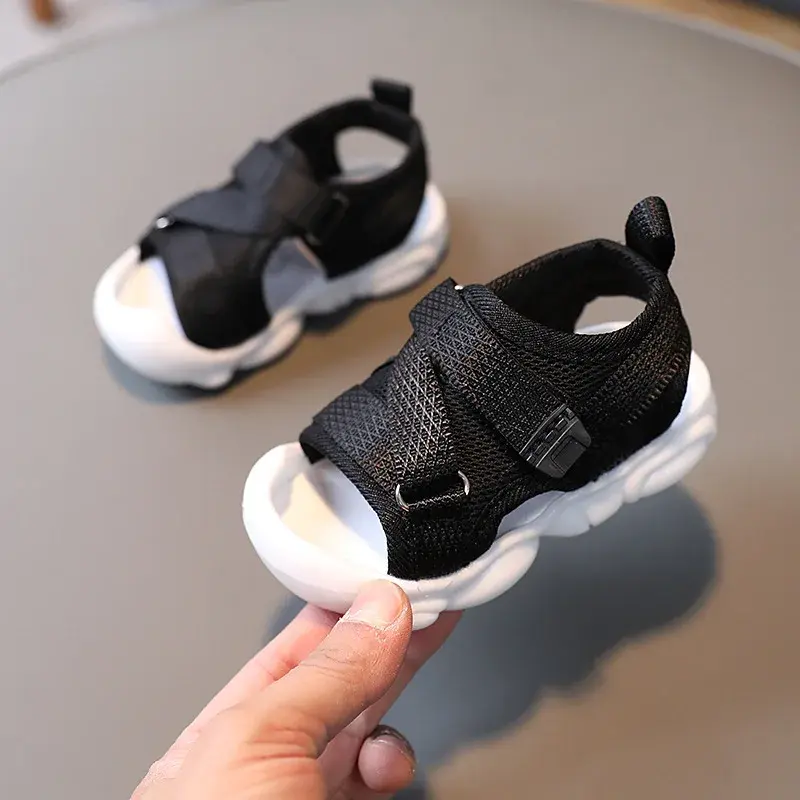 Toddler Sandals Summer Closed Toe Anti-collision Baby Shoe Soft Sole Anti Slip Beach Sandals Boys Girls Breathable Walking Shoes