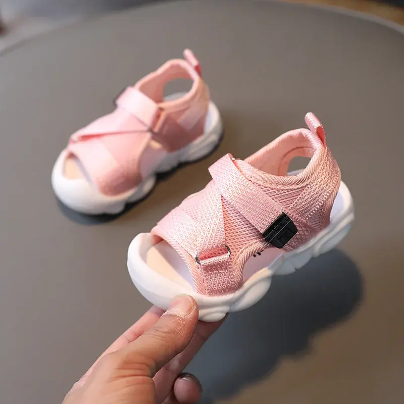 Toddler Sandals Summer Closed Toe Anti-collision Baby Shoe Soft Sole Anti Slip Beach Sandals Boys Girls Breathable Walking Shoes