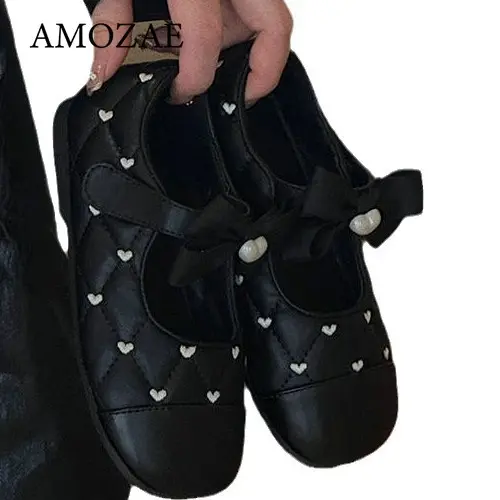 Children Leather Shoes for Girls Soft Spring Autumn New Baby Shallow Bow Solid Color Japanese Style Kids Versatile Casual Shoes