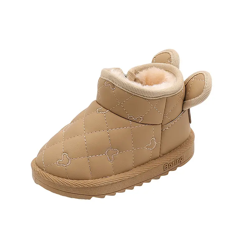 Children Snow Boots Concise Style Plush Chunky Winter Kids Short Boot Solid Color Slip-on Unisex Classic Boys Girls Shoes