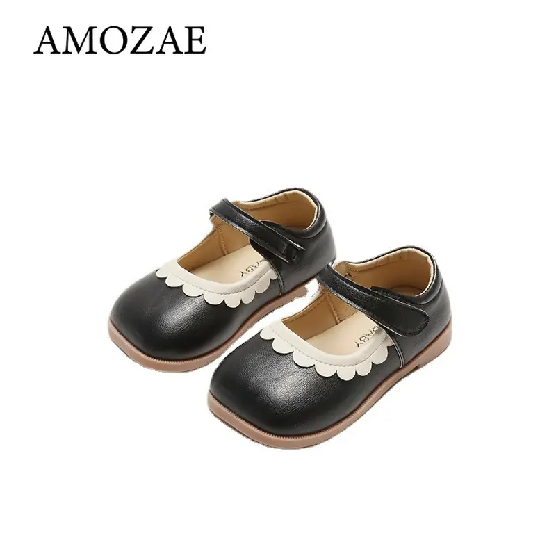 Children's Leather Shoes Spring Summer New Fashion Girls Casual Princess Flats Shoes Kids Soft Soled Single Shoes