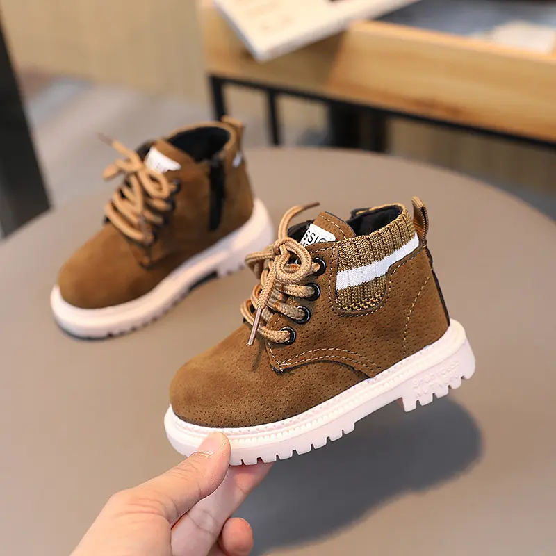 Children Fashion Winter Boots PU Leather High Top Ankle Snow Boots for Boys Girls Soft Sole Non Slip Casual Shoes