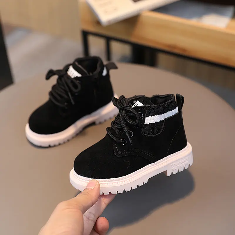Children Fashion Winter Boots PU Leather High Top Ankle Snow Boots for Boys Girls Soft Sole Non Slip Casual Shoes