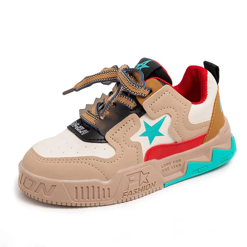 Boys Girls Star Pattern Fashion Sneakers Non Slip Breathable Boys Kids Outdoor Running Casual Shoes Thick Sole Sport Footwear