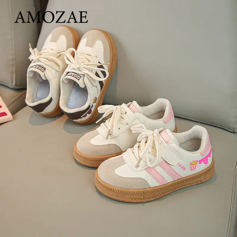 Children's Skate Shoes Girls White Sneakers 2024 Spring New Fashion Boys Canvas Shoes Kids Sports Shoes Unisex Casual Sneakers