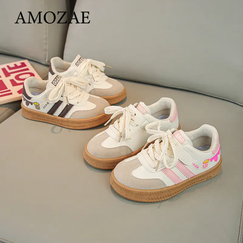 Children's Skate Shoes Girls White Sneakers 2024 Spring New Fashion Boys Canvas Shoes Kids Sports Shoes Unisex Casual Sneakers