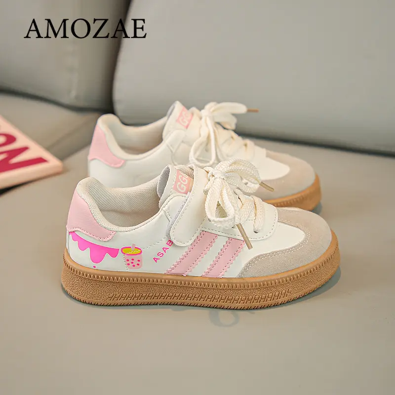 Children's Skate Shoes Girls White Sneakers 2024 Spring New Fashion Boys Canvas Shoes Kids Sports Shoes Unisex Casual Sneakers