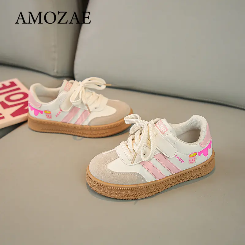 Children's Skate Shoes Girls White Sneakers 2024 Spring New Fashion Boys Canvas Shoes Kids Sports Shoes Unisex Casual Sneakers