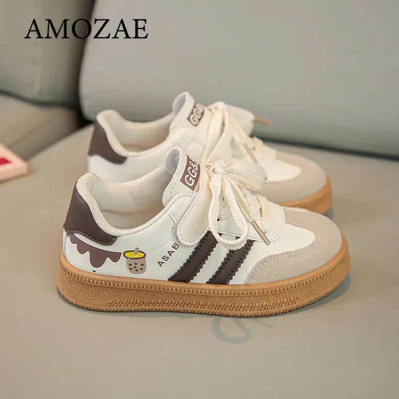 Children's Skate Shoes Girls White Sneakers 2024 Spring New Fashion Boys Canvas Shoes Kids Sports Shoes Unisex Casual Sneakers