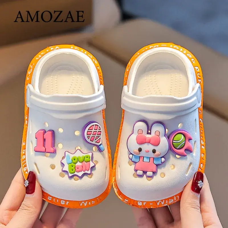 Cartoon Home Slippers Kids Fashion Cute Soft Soled Non-slip Sandals Summer New Design Shoes Baby Unisex EVA Round Head Slippers