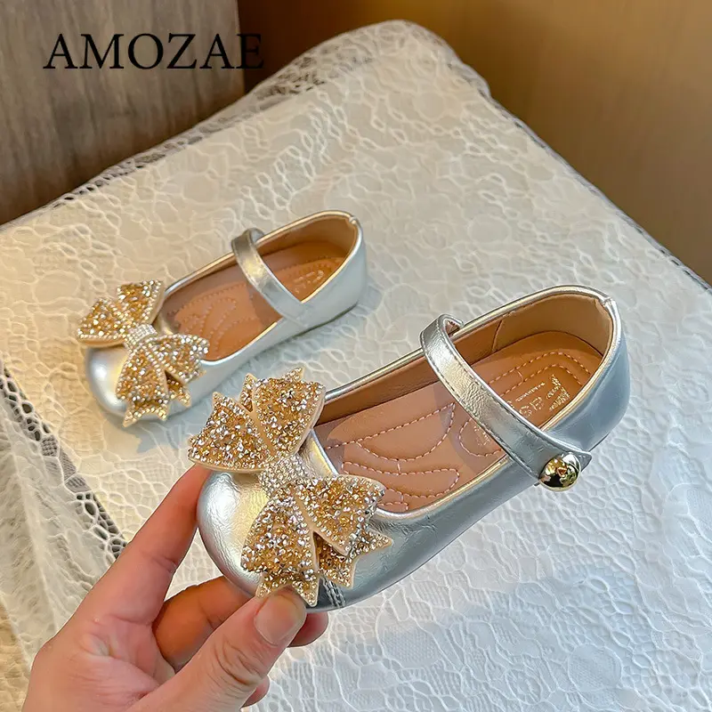 Princess Style Girls' Single Shoes Butterfly Knot Dance Performance Spring Summer New Arrival Korean Version Kids' Footwear