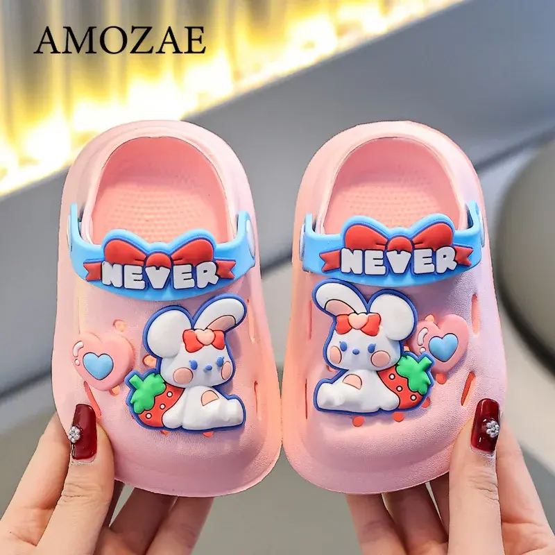 Summer Children Garden Clogs Shoes Boys Girls Beach Sandal Kids Lightweight Breathable Cute Cartoon Slip Baby Slippers