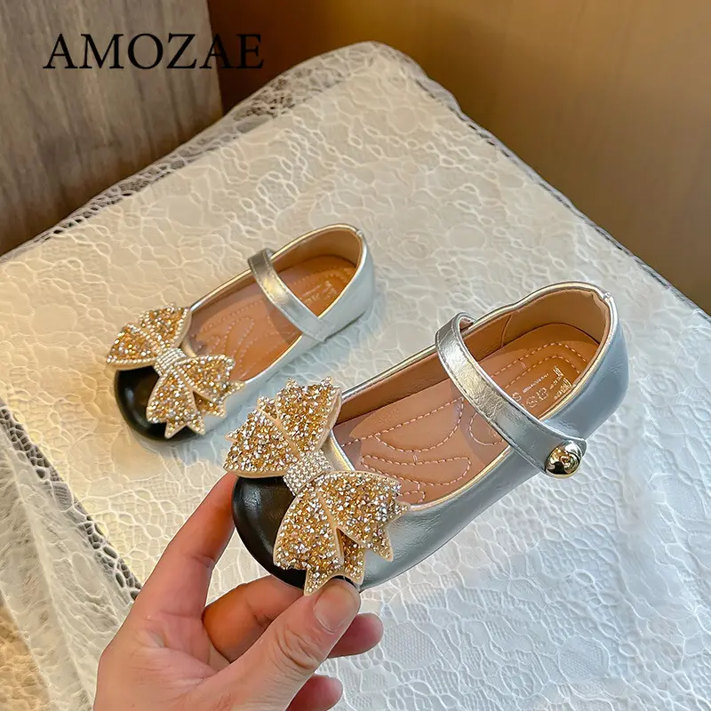 Princess Style Girls' Single Shoes Butterfly Knot Dance Performance Spring Summer New Arrival Korean Version Kids' Footwear