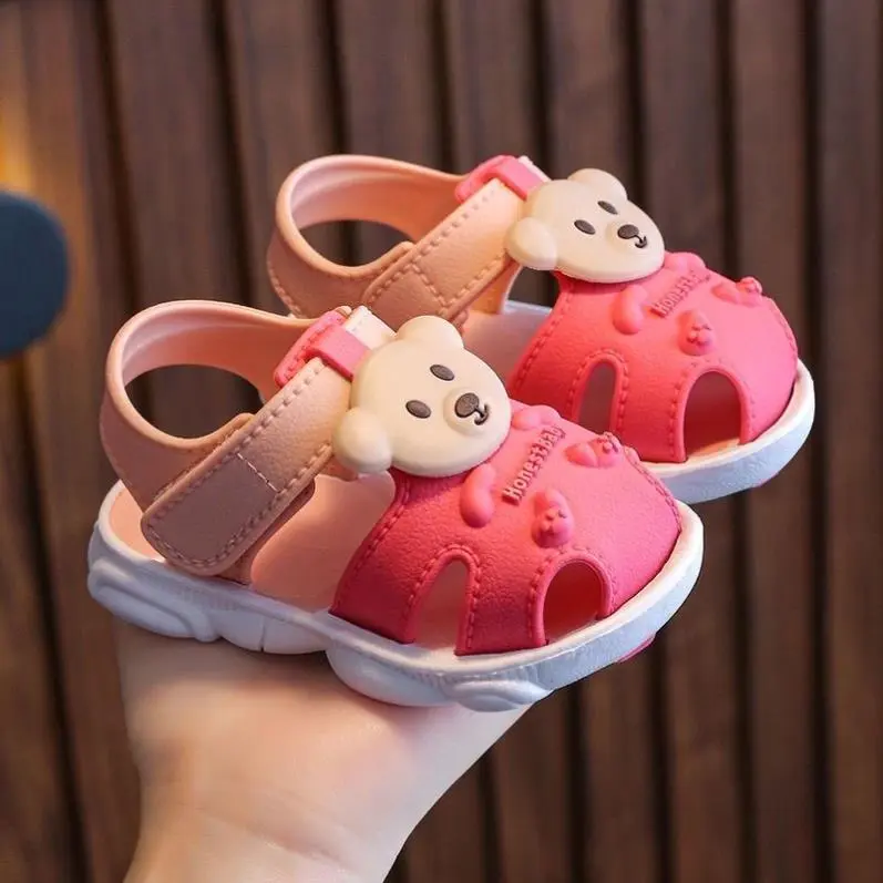 Children Summer Baby Boys Girls Sandals Comfortable Soft Sole Cartoon Beach Shoes for Toddler Kids Students 1-3 Years
