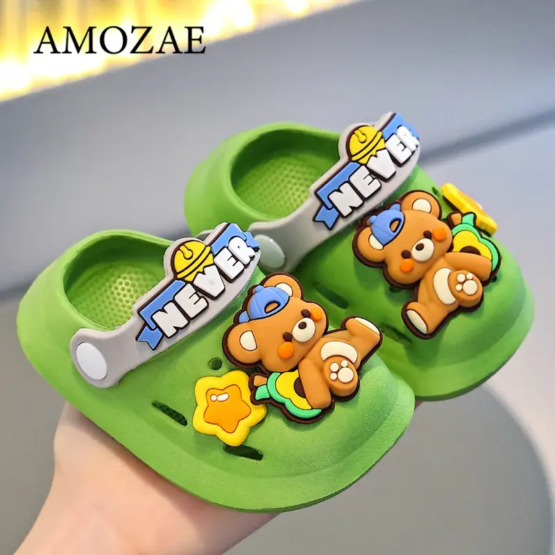 Summer Children Garden Clogs Shoes Boys Girls Beach Sandal Kids Lightweight Breathable Cute Cartoon Slip Baby Slippers