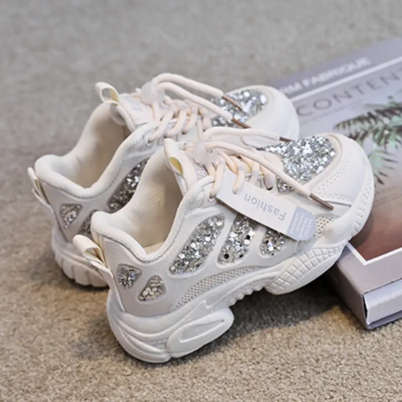 Children Shoes for Girls Summer Breathable Mesh Kids Comfortable Unisex Boys Sneakers Casual Shiny Sports Shoes