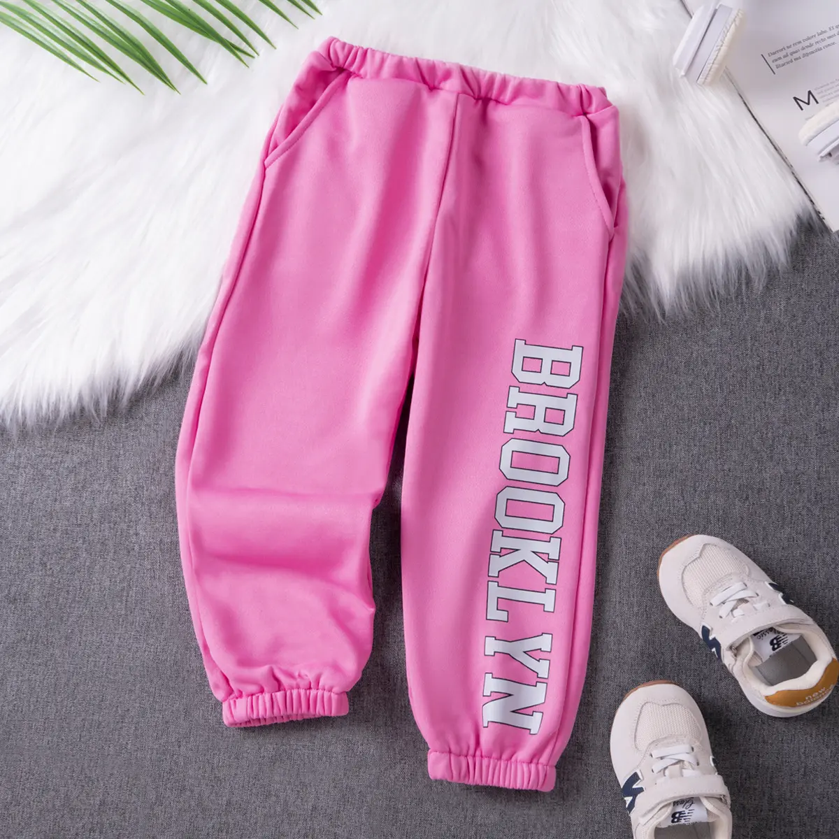 Summer Toddler Kids Letter Print Cartoon Pants Girls Thin Anti Mosquito Trousers Children Fashion Bloom Trousers