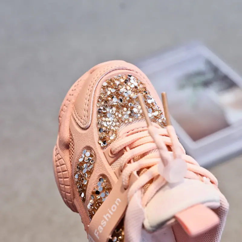 Children Shoes for Girls Summer Breathable Mesh Kids Comfortable Unisex Boys Sneakers Casual Shiny Sports Shoes