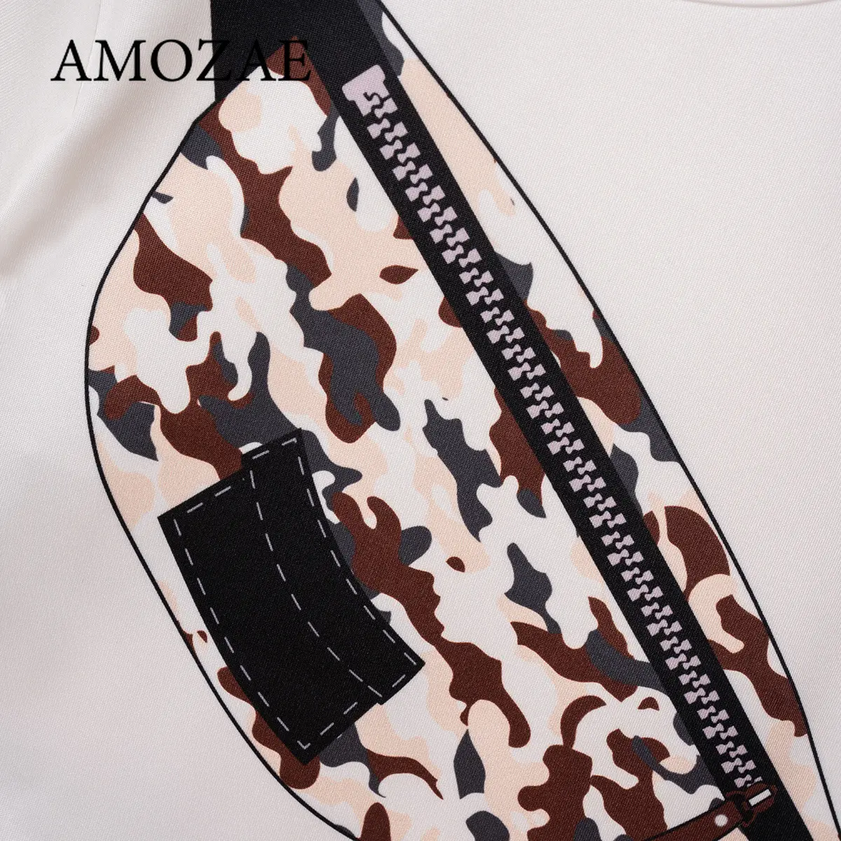 Fashion Summer Boys Girls Street Short Sleeve Shorts Set Novelty Fashion Bag Camo Printed Pattern Tracksuit