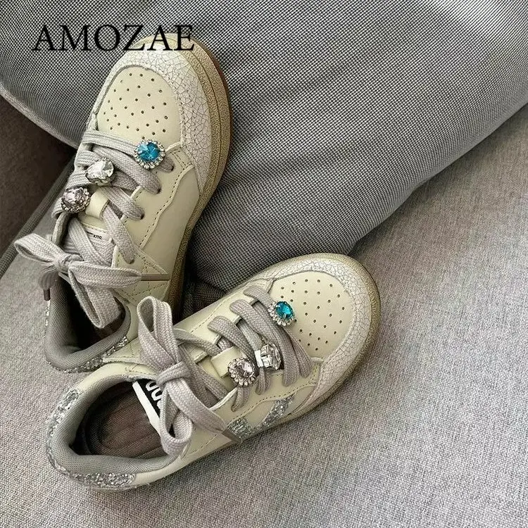 Children's Girl Shoes Sport Soft Sole Comfortable Casual Boys Shoes Girls' Fashion Bright Diamond Girls' Board Shoe