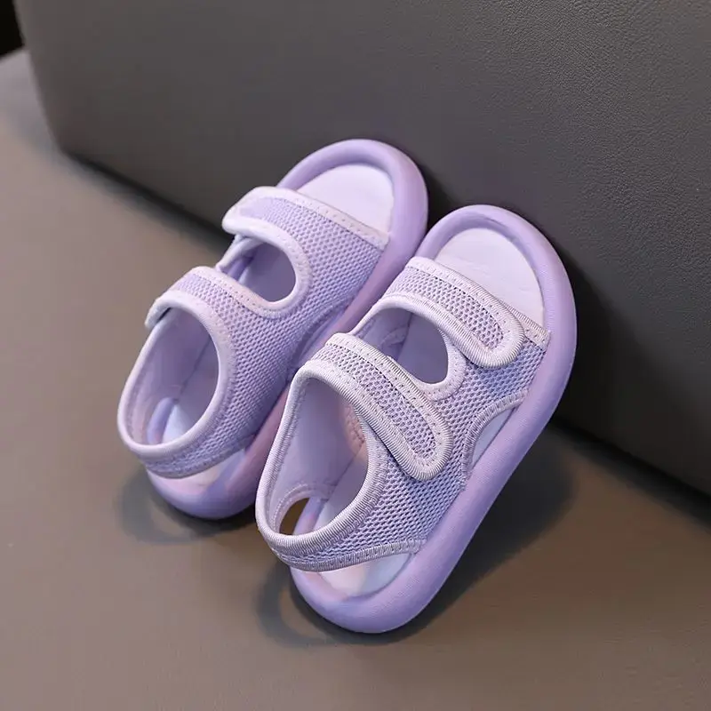 Children's Sandals 2025 Summer New Boys Shoes Girls Middle and Large Children's Casual Velcro Soft Bottom Beach Shoes Trendy
