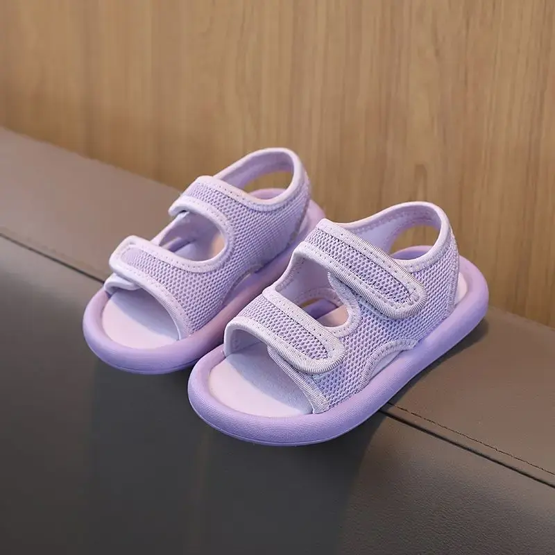 Children's Sandals 2025 Summer New Boys Shoes Girls Middle and Large Children's Casual Velcro Soft Bottom Beach Shoes Trendy