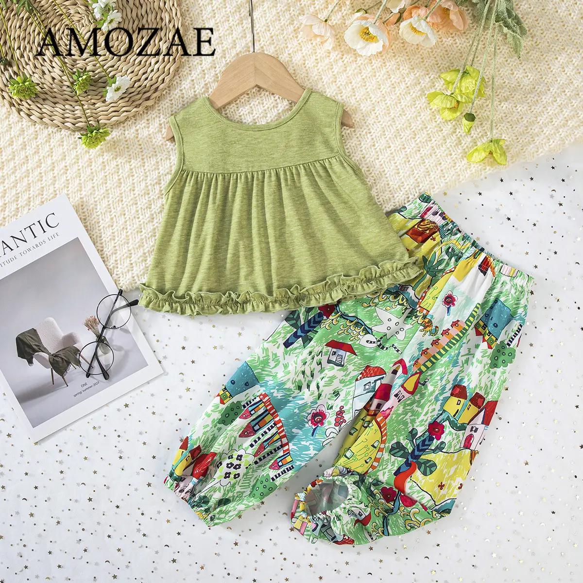 Baby Girls Sets Fashion Cotton Sleeveless Vest Childrens Plaid Pants 2025 Spring Summer New Style Kids Two Piece Sets