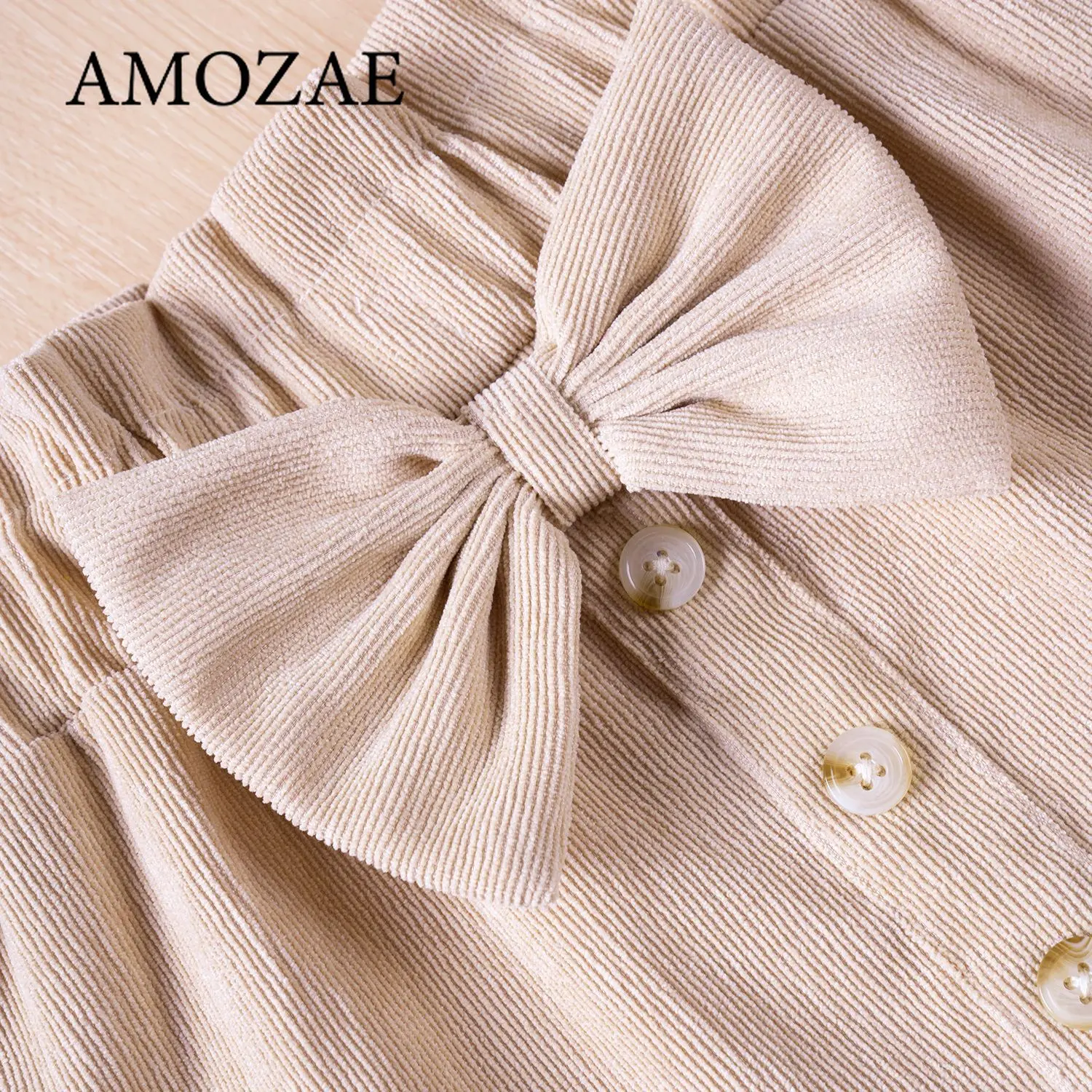 1-5Y Children Baby Girls Skirts Cute Bow Button A-Line Summer Solid Color Bustier Design Sweet Lovely Comfortable Breathable