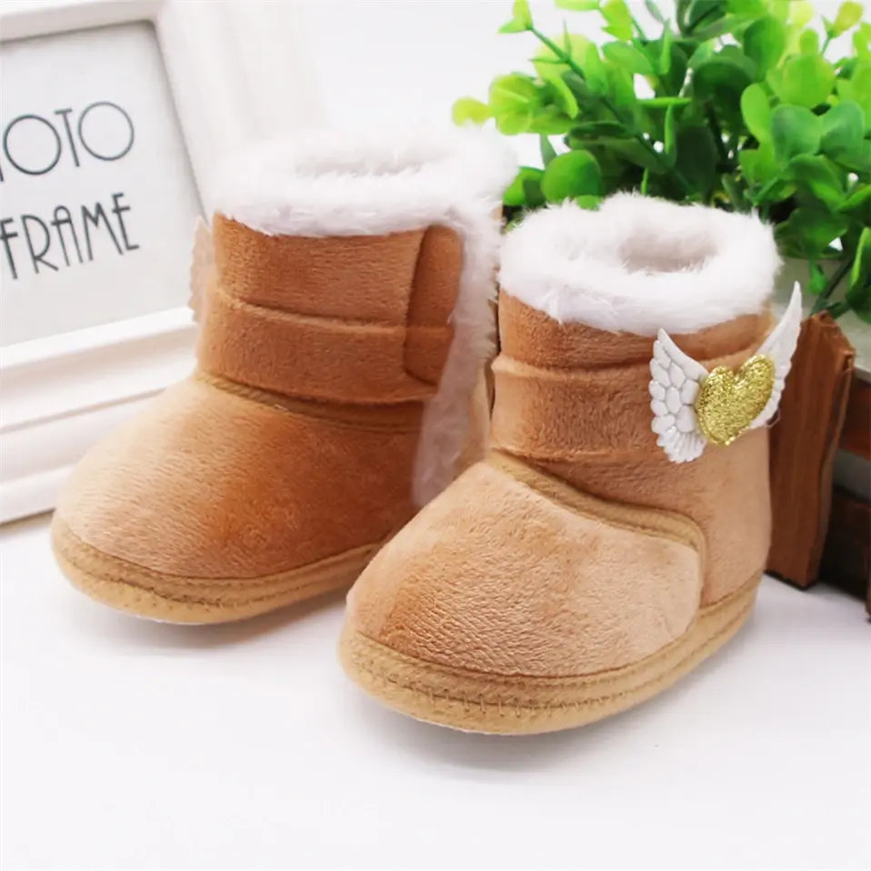 Newborn Baby Shoes High-top Solid Color Snow Boots Baby Boy Cuffed Sleeves Plus Velvet Thick Cotton Boots Cotton Shoe