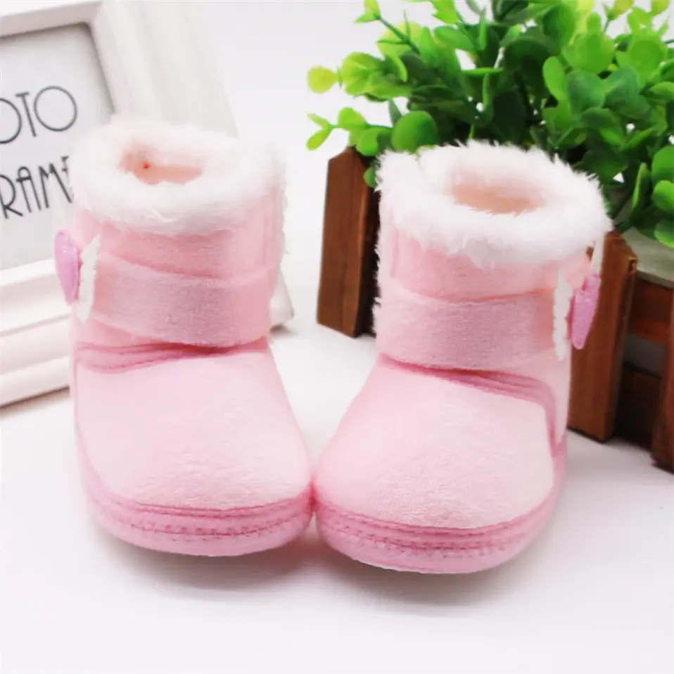 Newborn Baby Shoes High-top Solid Color Snow Boots Baby Boy Cuffed Sleeves Plus Velvet Thick Cotton Boots Cotton Shoe