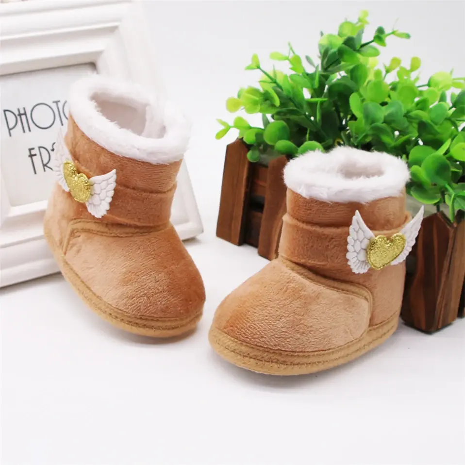 Newborn Baby Shoes High-top Solid Color Snow Boots Baby Boy Cuffed Sleeves Plus Velvet Thick Cotton Boots Cotton Shoe