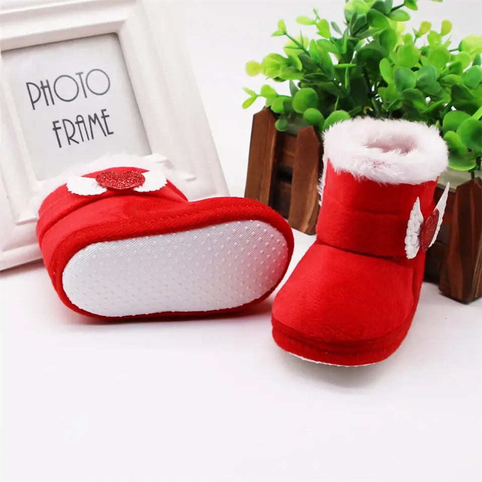 Newborn Baby Shoes High-top Solid Color Snow Boots Baby Boy Cuffed Sleeves Plus Velvet Thick Cotton Boots Cotton Shoe