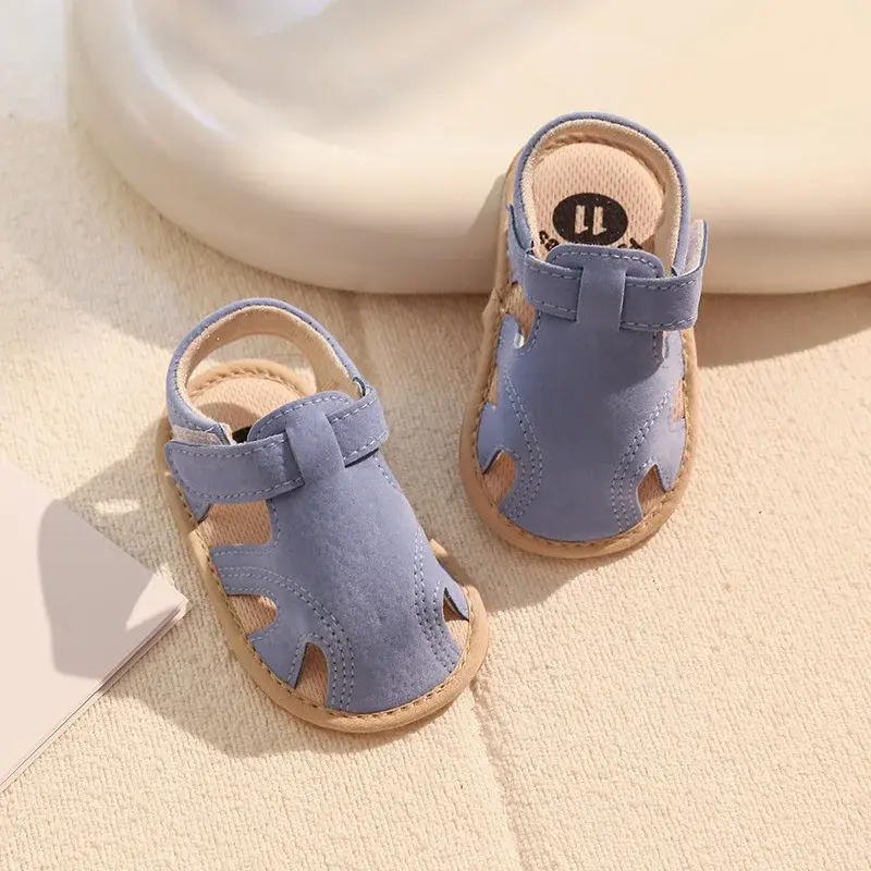 2025 Summer Newborn Baby Girls Sandals Shoes Toddlers Simple Style Solid Color Soft Sole Shoes Outdoor Indoor Prewalker