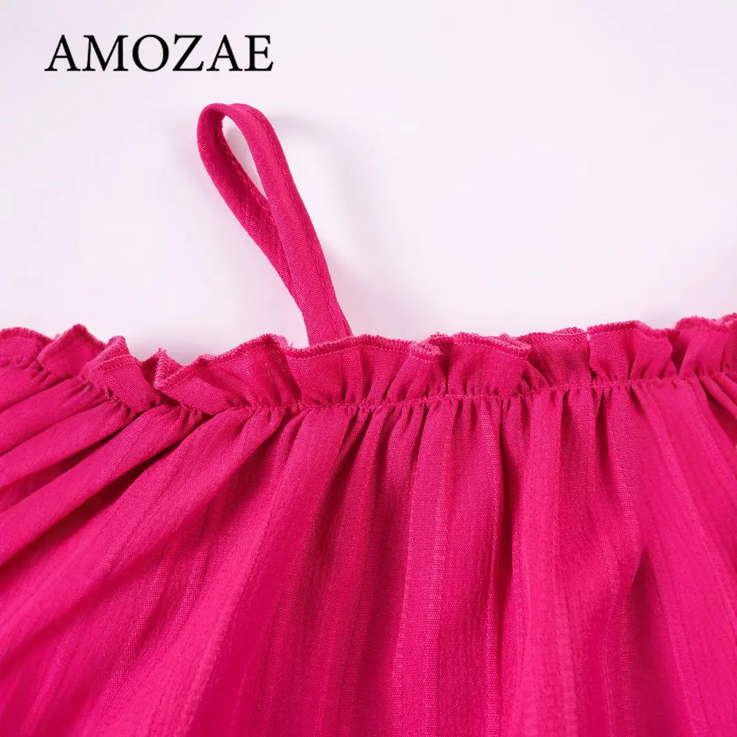 2025 Summer Girls Halter Backless Dress with Ruffle Edge Straps Suspender Skirt 1-6Y Cute Baby Toddler Outfit