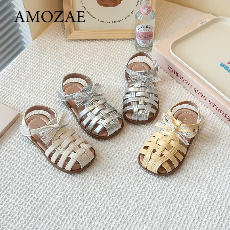 Girl's Summer Sandals Princess Children's Shoes Children's Soft Bottom Bow Beach Shoes Children's Casual Shoes