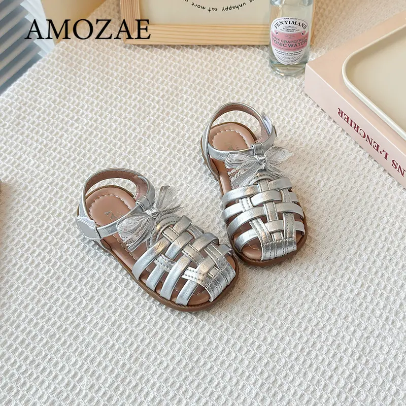 Girl's Summer Sandals Princess Children's Shoes Children's Soft Bottom Bow Beach Shoes Children's Casual Shoes