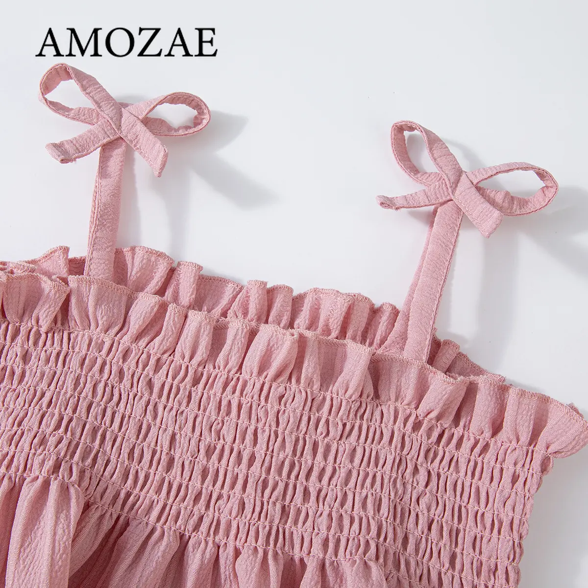 2025 Girls Halter Set Summer Wear Ruffled Halter + Wide Leg Pants 2pcs Pure Color Elegant Leisure Suit 0-5Y