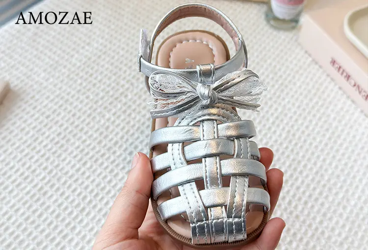 Girl's Summer Sandals Princess Children's Shoes Children's Soft Bottom Bow Beach Shoes Children's Casual Shoes