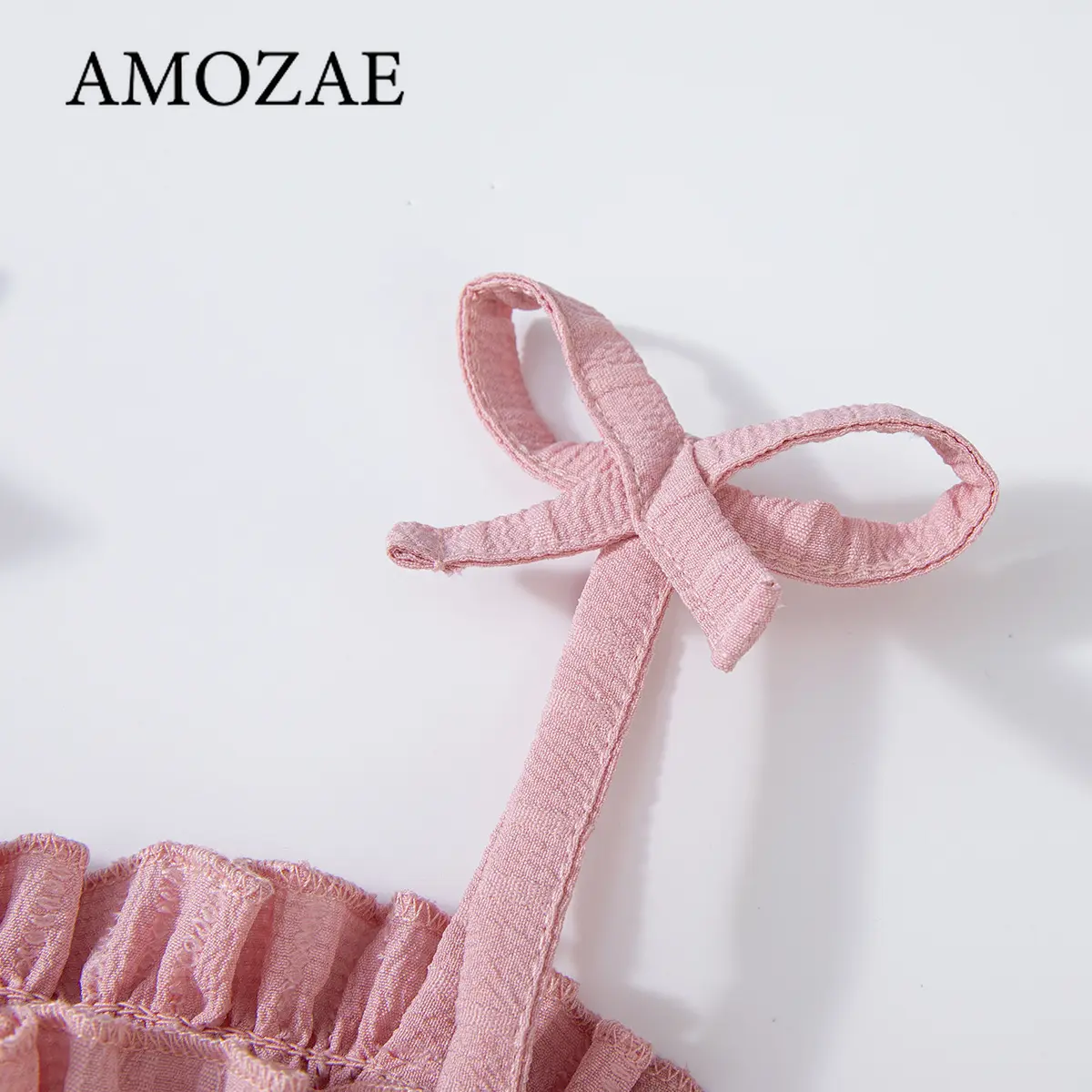 2025 Girls Halter Set Summer Wear Ruffled Halter + Wide Leg Pants 2pcs Pure Color Elegant Leisure Suit 0-5Y